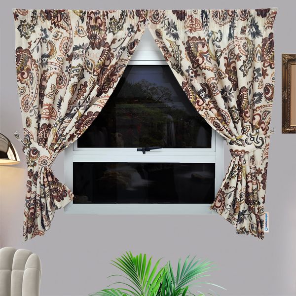 Matoc Designs Café Curtain - Paisley Rust - Taped - Pack of 2