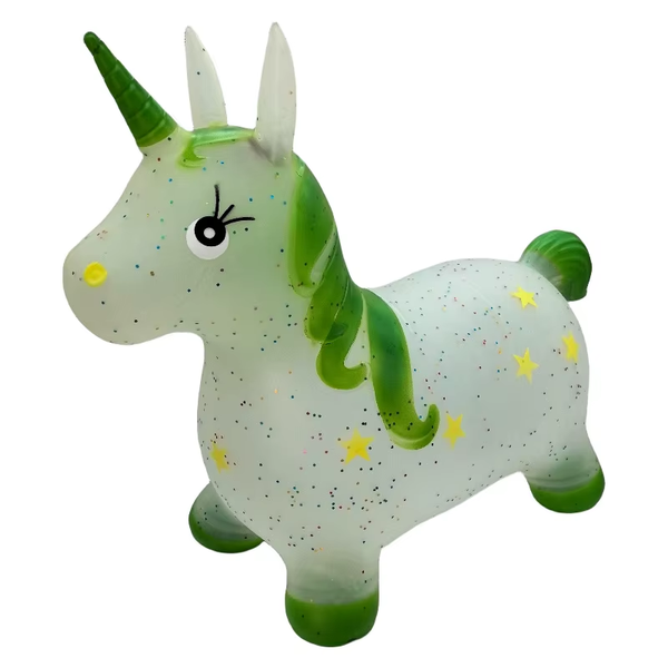 Ride-on Transparent Inflatable Jumping Unicorn Jumping Toy