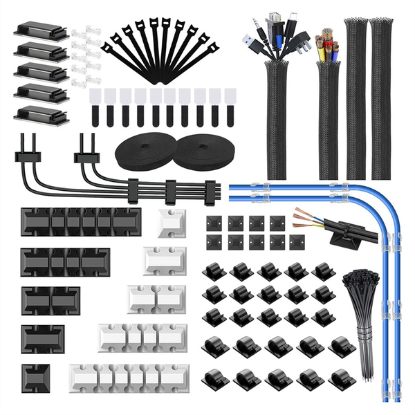 186 Pcs Cable Organizer Kit with Cable Holder Wire Organizer