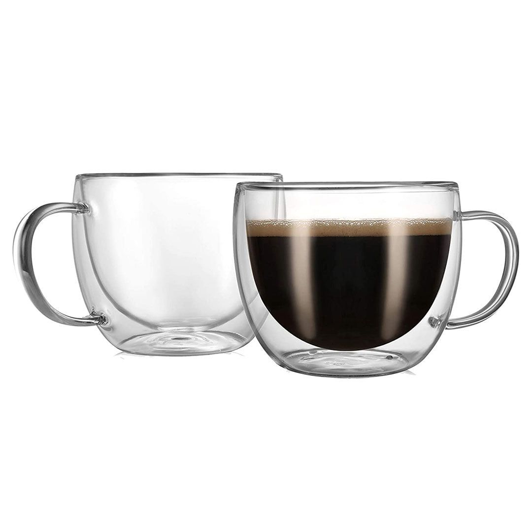 Round Double Wall Borosilicate Glass Mug - Set of 2 | Shop Today. Get ...