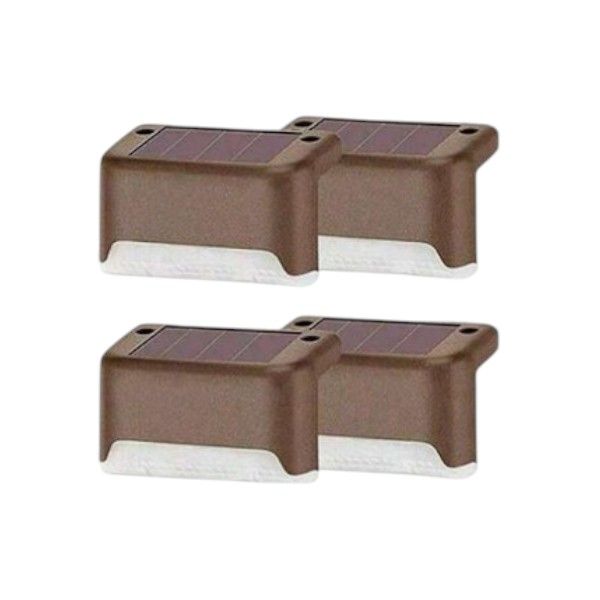 4 Piece - Modern Outdoor Solar Powered Deck Step LED Light
