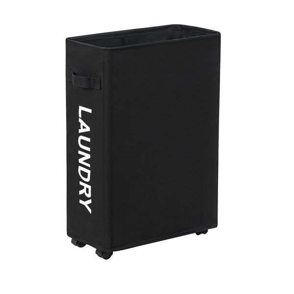 Home Laundry Basket With Wheels Multi-Functional Corner Slim Hamper 58cm