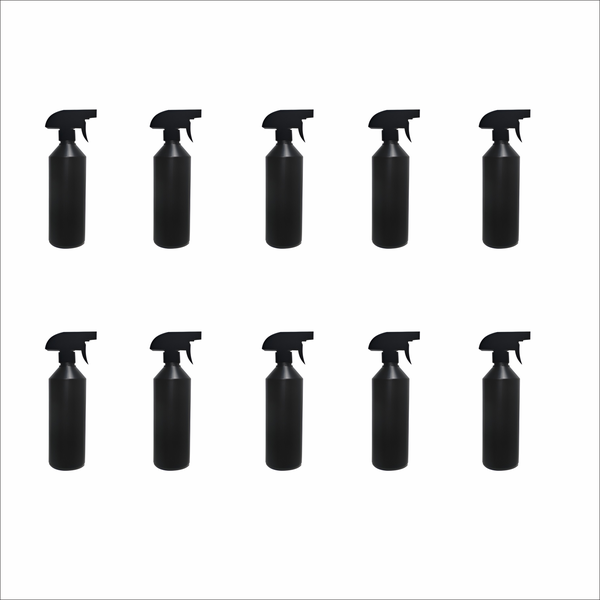 10 x 500ml Kitchen Spray Bottles - Black HDPE Trigger for Oil &amp; Cleaning