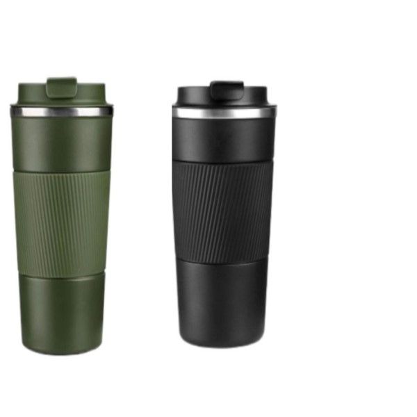 500ml Black And Green Flask Insulated Travel/Office Coffee Mug