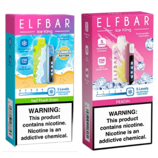 Elf Bar Ice King 25000 Puffs Disposable Vapes - Peach Combo (Pack of 2)