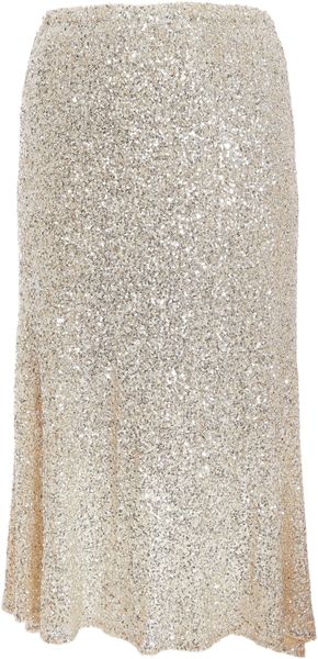 Quiz - Women Curve Champagne Sequin Midaxi Skirt