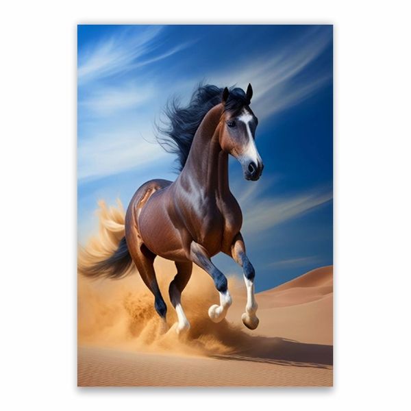 Horse In Desert Poster - A1