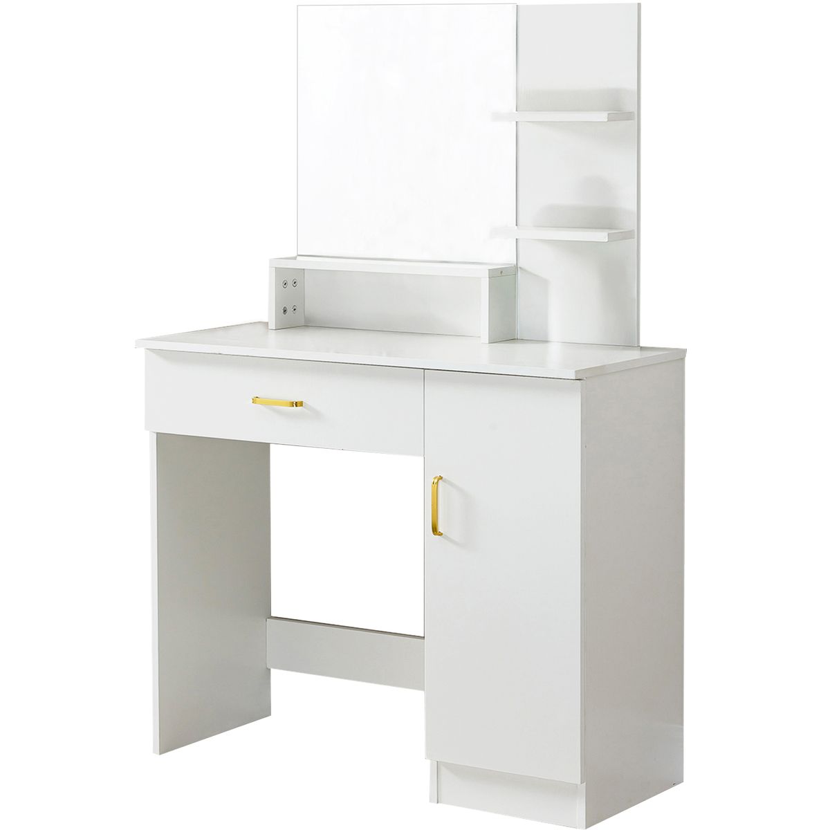 Dressing Table with Mirror Vanity Table Makeup Desk Drawer Cabinet Shelves