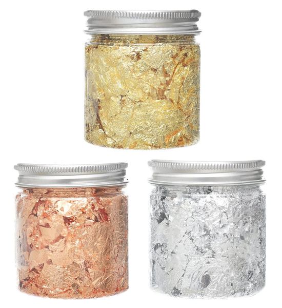 3PCS Metallic Foil Gilded Flakes Crush Leaves For Artists Painting &amp; Craft