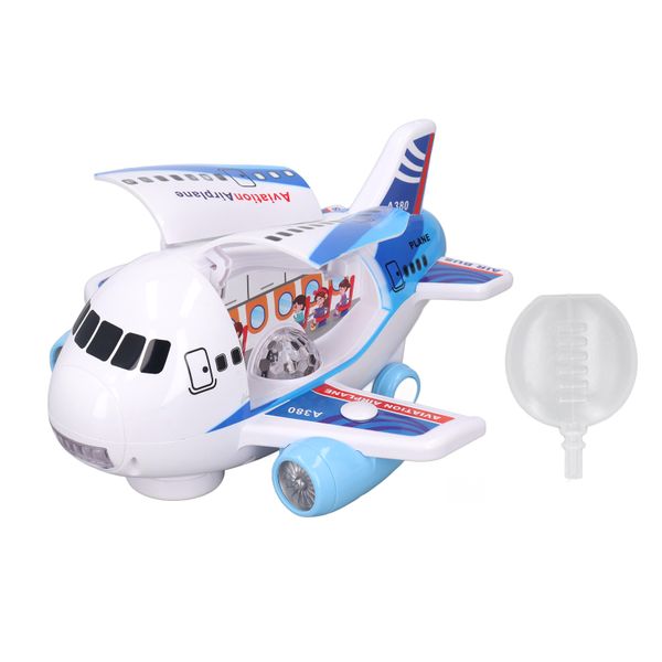 Kids Electric Airplane Toy Lights Music Openable Door Aircraft Model