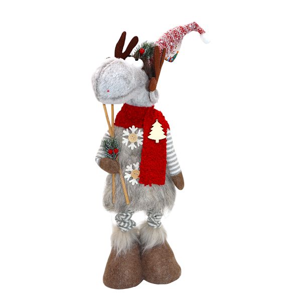 81cm Moose With Skis Poles And Adjusted Legs