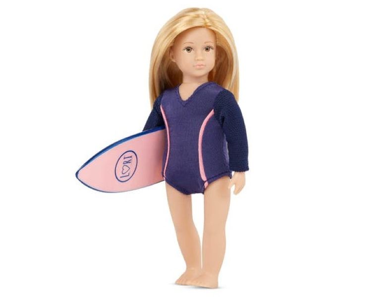 Audrina the Surfer 15 cm fashion Lori Doll with Swimming Costume &amp; Board
