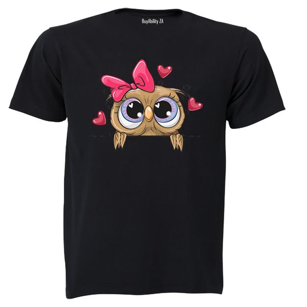 Peeking Owl - Kids T-Shirt - White