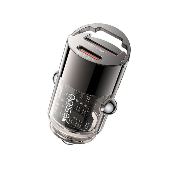 Yesido Dual Port 30W Fast Charging Mini Hidden Car Charger - Y68