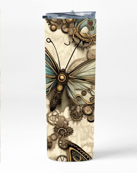 Wing 20 Oz Straight Skinny Tumbler Steampunk Trendy Graphic Present 039