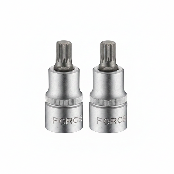 Force 1/2 Inch Drive Spline Socket Bit for Tight Spaces - 2 Pack