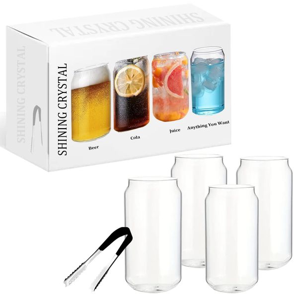 5 Piece Set - Premium Can Shaped Glass, Beer,Cocktail Glasses - 750ml