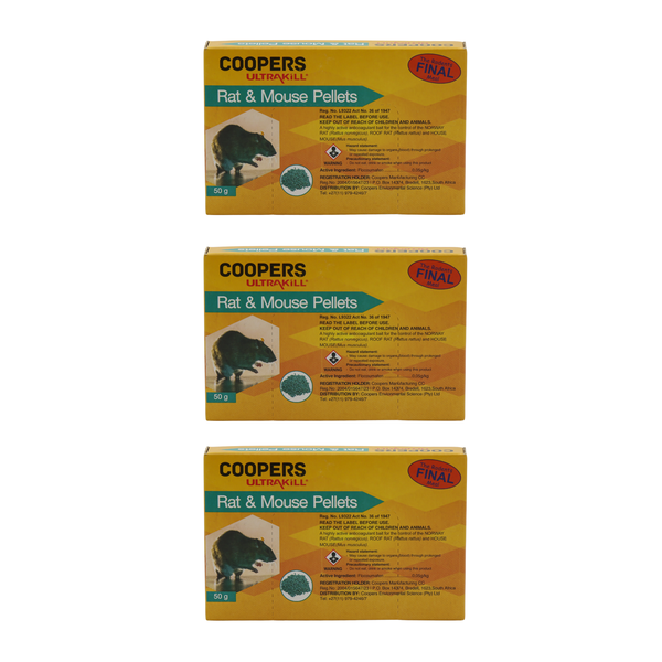 Coopers Rat &amp; Mouse Pellets - 50g - 3 Pack