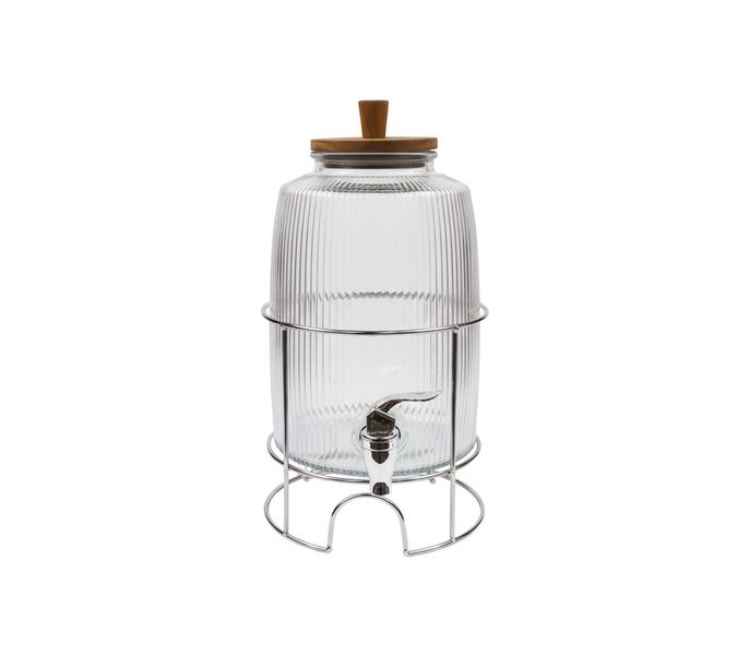 3L Glass dispenser with Metal lid &amp; Stand