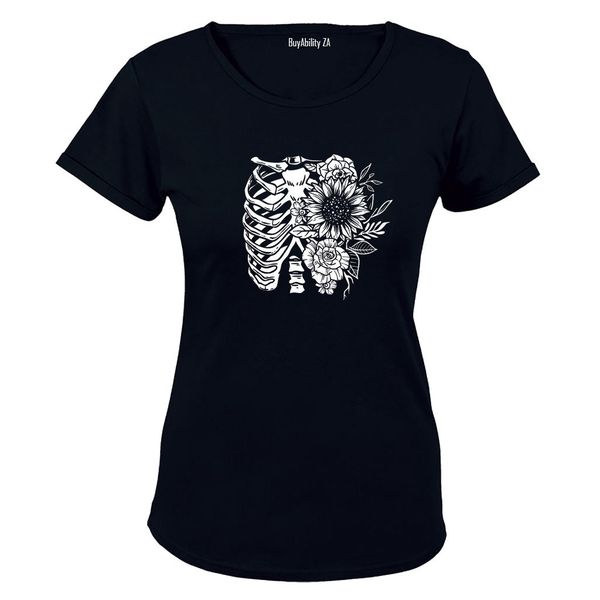 Floral Rib Cage - Ladies - T-Shirt