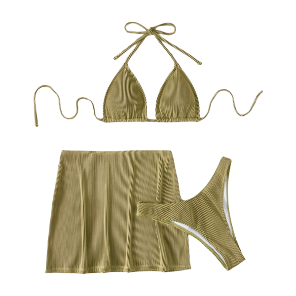 Ribbed Bikini set and Beach Skirt