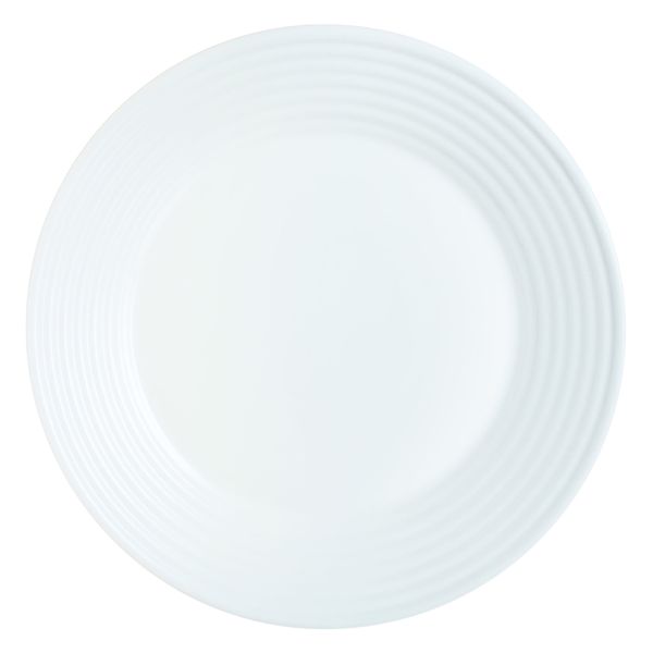 Luminarc Stairo White Tempered Glass Large Dinner Plate 6 Pack, (270mm Dia)