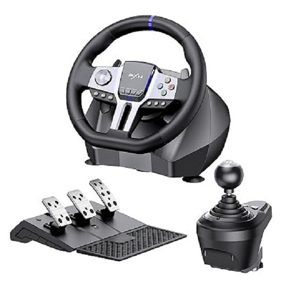 PXN V9 Gen 2 Gaming Steering Wheel 270-900 degree 3 Pedals and Gear Shifter