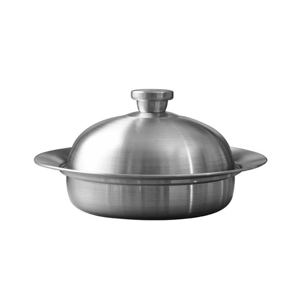 304 Stainless Steel Steaming Tray with Lid and Grid - Inner Diameter 20cm