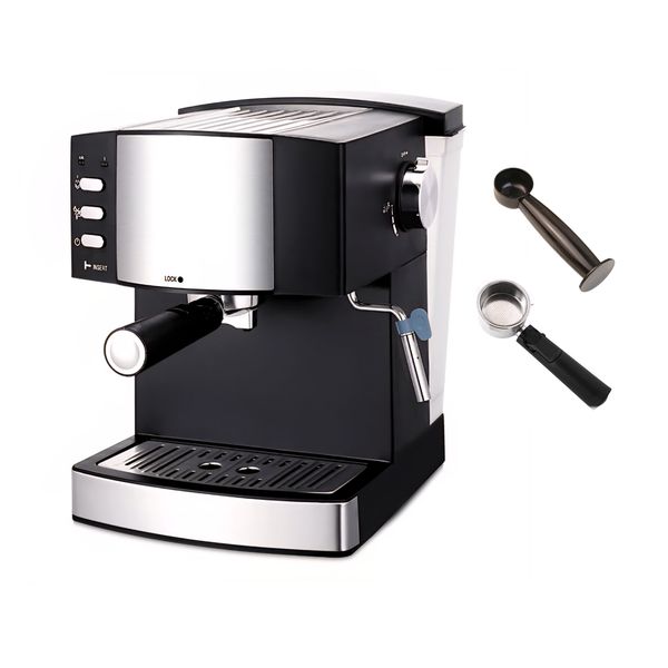 850W 15Bar Espresso Coffee Maker 1.6L With Filter Holder &amp; Measuring Scoop