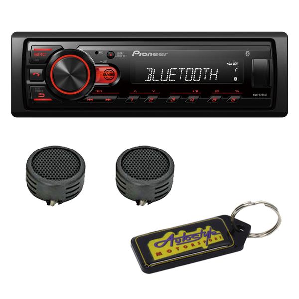 Pioneer MVH-S235BT Digital Media Receiver &amp; Evo Tweeters &amp; Gel Key Holder