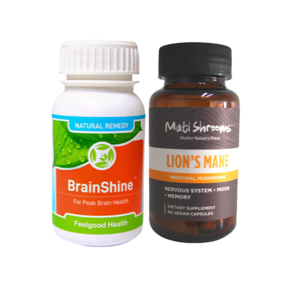 Feelgood Health - BrainShine + MutiShroom Lion's Mane - Adult ADHD Combo