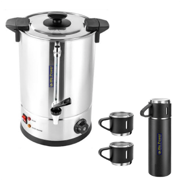 Urn Kettle Electric Urn 48L Stainless Steel with Vacuum Flask Set