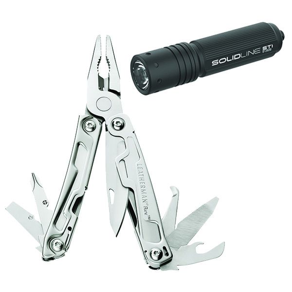 Leatherman Rev Multitool plus Solidline ST1 Keychain Flashlight Buy