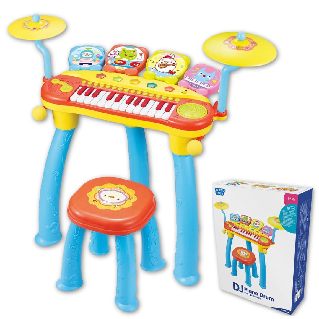 Kids Piano and Drum Playset - Musical Instrument Toy - Toys for Toddlers