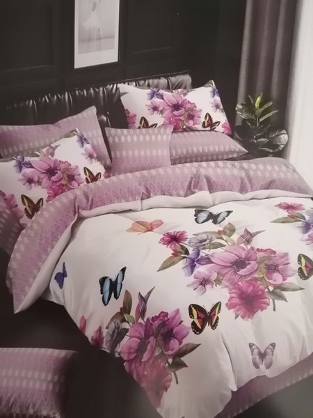 6 Piece Butterfly Flowered Duvet Cover Set