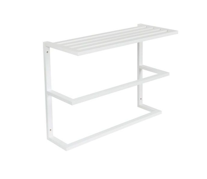 Lusso White Bamboo Wall Mount Towel Rail