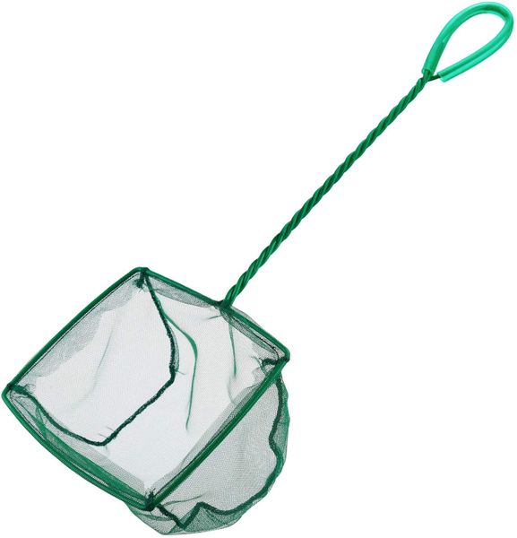 6 Inch Nylon Fish Tank Fish Net with Plastic Handle - Green