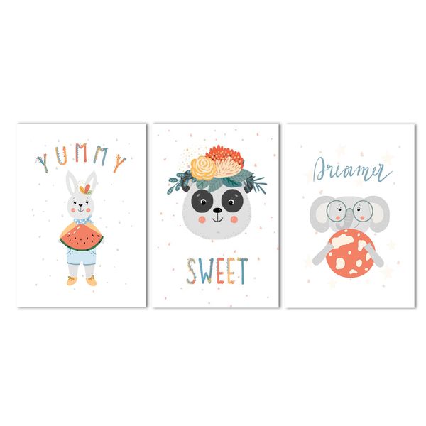 Canvas Nursery Wall Art: Yummy, Sweet, Dreamer