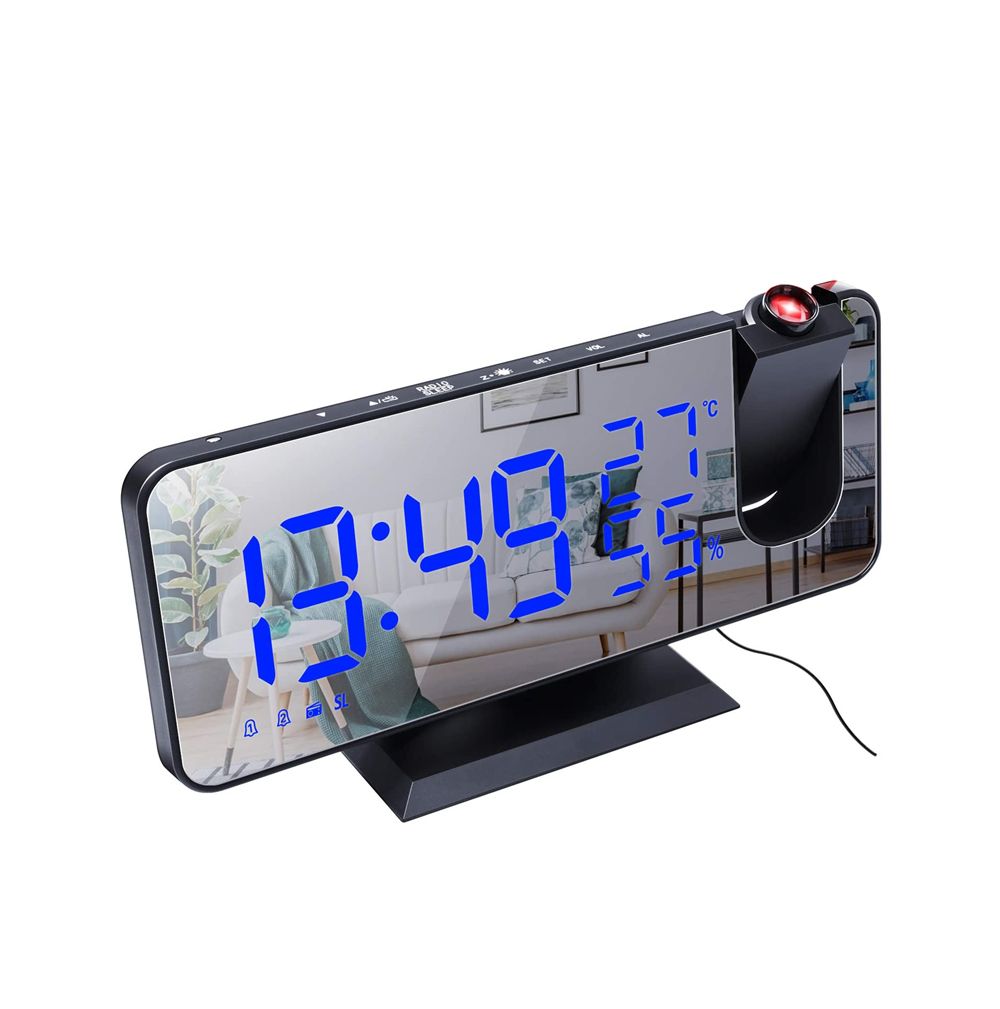 7.5 Inch FM Radio Temperature Display Digital Projection Alarm Clock