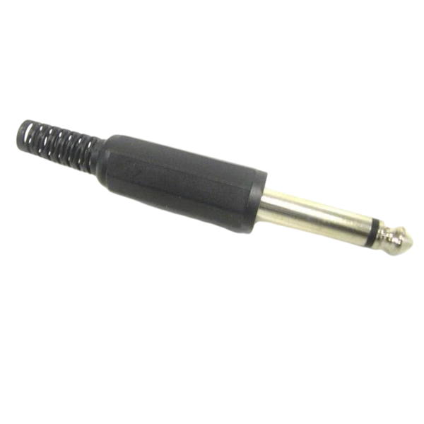 MP109BS-E - 6.35mm Mono Inline Audio Plug (Plastic with Sleeve)