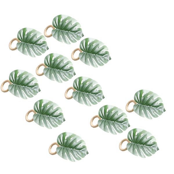 Monstera Napkin Rings Set Of 10 Faux Palm Tree For Table Setting
