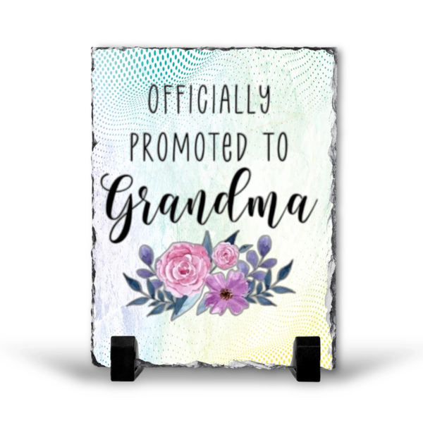Officially Promoted To Grandma Gift Rock Slate