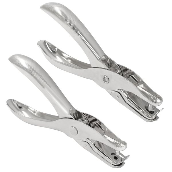 2-piece Small Mini Metal Hole Puncher Set, 1/8 inch and 1/4 inch Mini Round