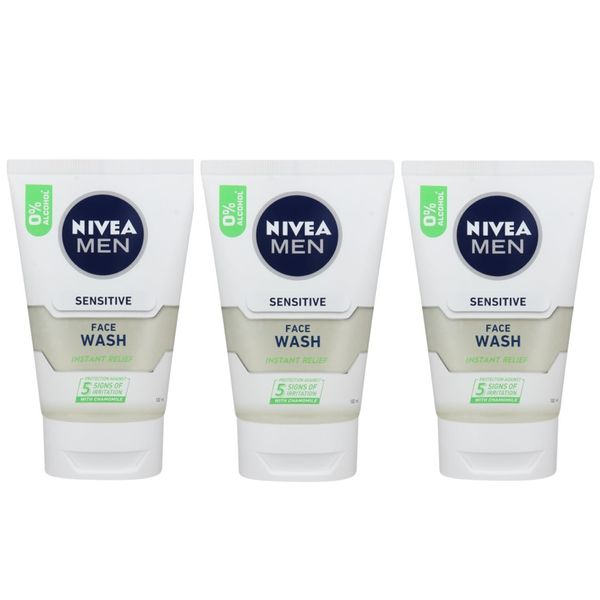 Nivea Men Sensitive Face Wash - (3x 100ml)