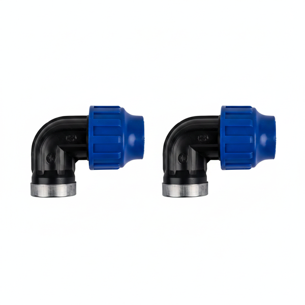 Plast 20mm Female Compression Elbow Fitting for Plumbing - 2 Pack