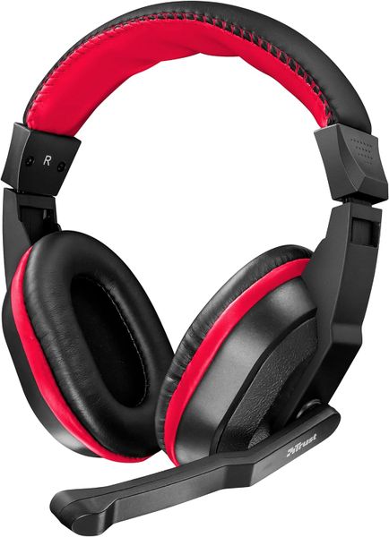 Trust Gaming Ziva Over-Ear Gaming Headphones - Black / Red