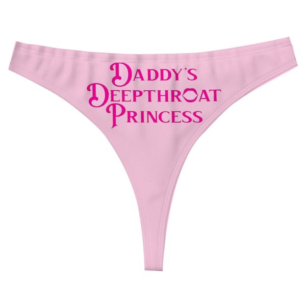 Pink Panties Thong for Women Breathable Underwear Bikini with Words
