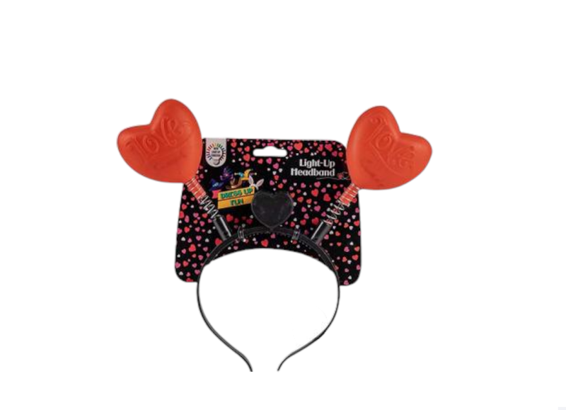 Light Up Heart Headband x 3