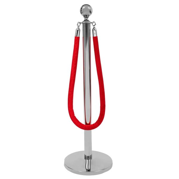 Home Steel Post Pole &amp; Rope Queue Barrier Pole - 88cm