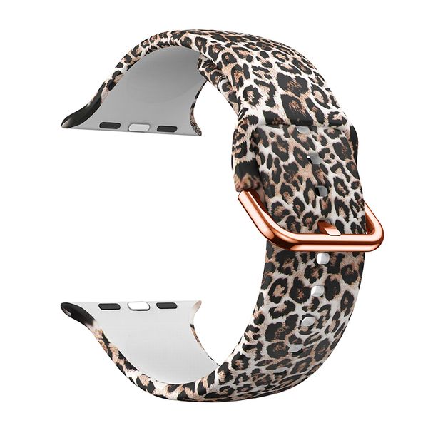 Silicone Strap for Apple Watch 42/44/45mm-Leopard Print